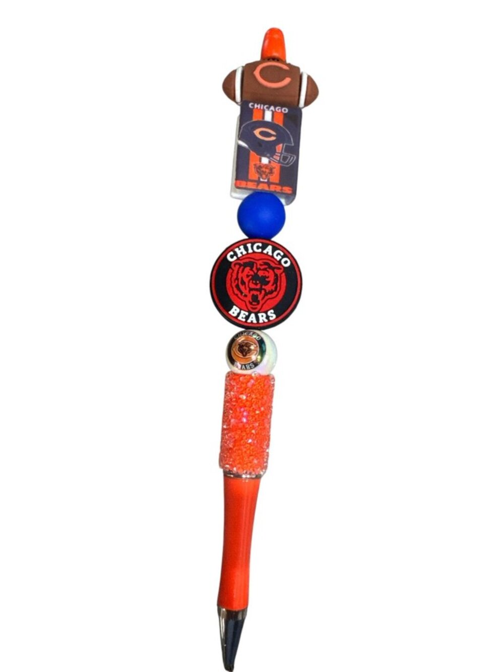 Chicago Bears Beaded Pen With Football & Logo Accents For Fans